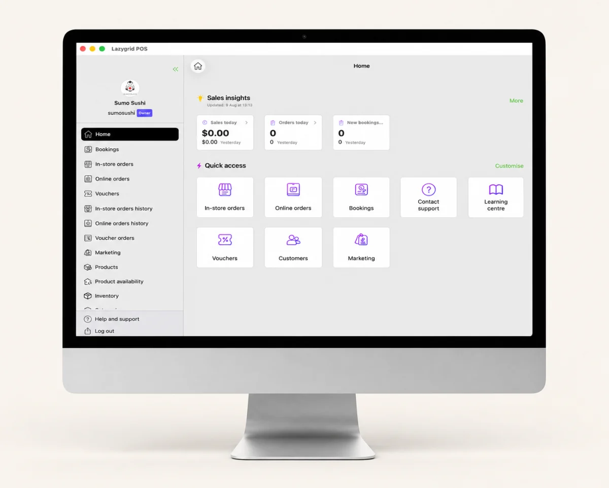 Lazygrid POS running on iMac
