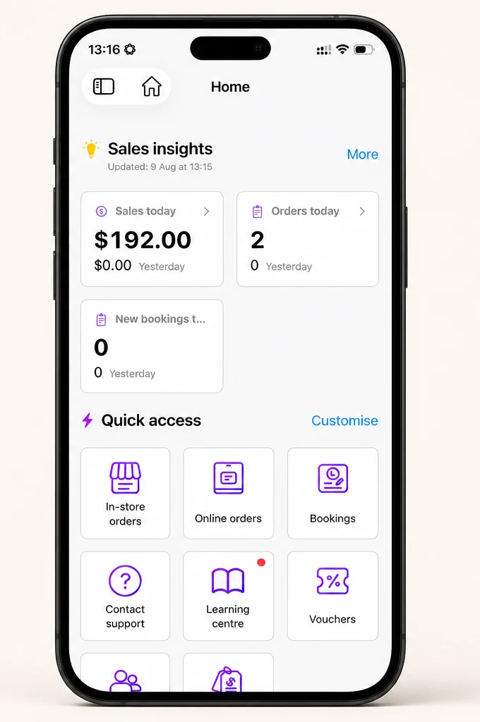 Lazygrid POS running on iPhone